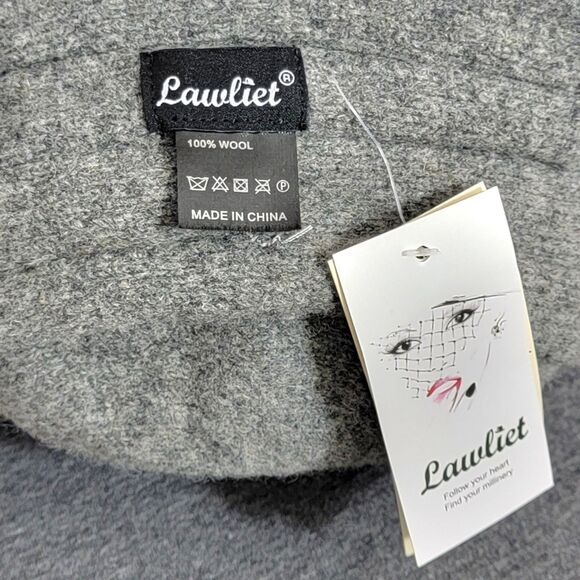 Lawliet Hat Womens Gray 100% Wool Bonnet Bucket 1920s Style Collapsible Cloche - Picture 7 of 12
